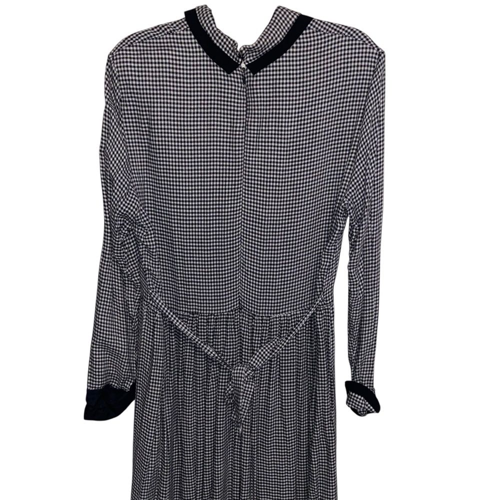 Vintage JG Hook Dress Womens Sz Large Pet Plaid Gingham Cottagecore Retro B&W - Picture 5 of 16